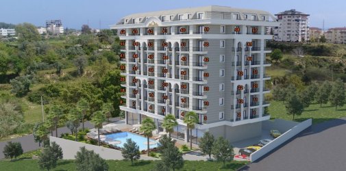 ALANYA AVSALLARDA 1+1 5.KAT SIFIR BİNA FULL DENİZ MANZARALI