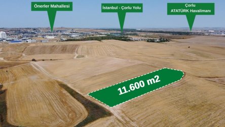 ÇORLU TÜRKGÜCÜ MAHALLESİ MUHTEŞEM KONUMDA 11.600 m2 SATILIK ARSA