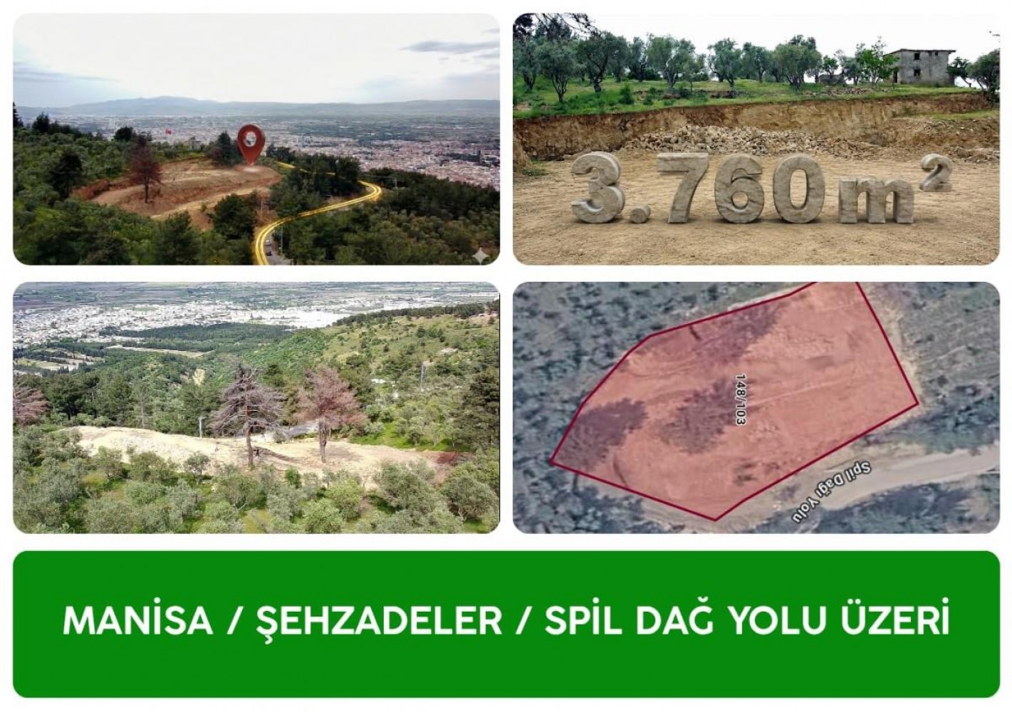 Manisa Spil Dağı Mevlevihane Mevkiinde Satılık 3.760m² Tarla