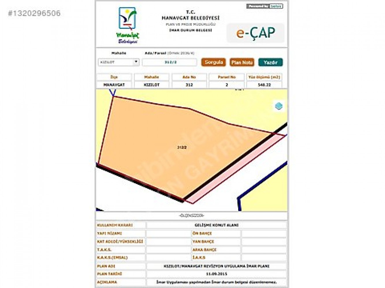 Manavgat Kızılotta Manzaralı Satılık Arsa - Yatırım Fırsatı