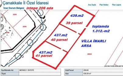 Çanakkale intepede Komple deniz ve Bogaz manzaralı KAT Karşılıgı arsa