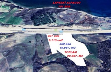 Çanakkale, Lapseki alpagu köyünde  ASFALTA CEPHELİ 2 TARLA
