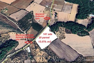 Çanakkale,Bayramiç, Kutluoba Köyü, Asfalta Cepheli Ev ve Meyvalık