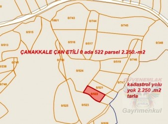 Çan, Etili`de 2.250.-m2 SATILIK tarla