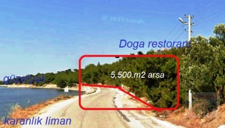 ÇANAKKALE Merkez Karanlık limanda Denize ve Yola sıfır  satılık arsa