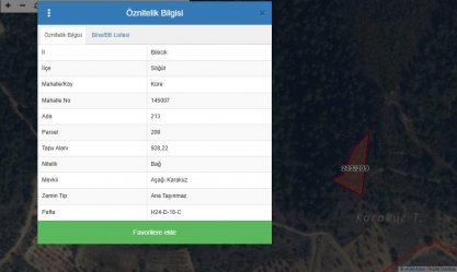 BİLECİK SÖĞÜT İLÇESİ KÜRE KÖYÜ SATILIK TEK TAPU MÜSTAKİL ARSA