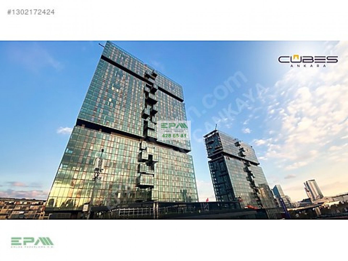 ÇUKURAMBAR CUBES ANKARA OFİS B BLOKTA 50 M2 YAPILI-HAZIR OFİS