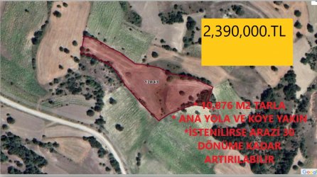 BİLECİK-YENİPAZAR -KÖYLER-ÇİFTLİK ARAZİSİ 10.876 M2