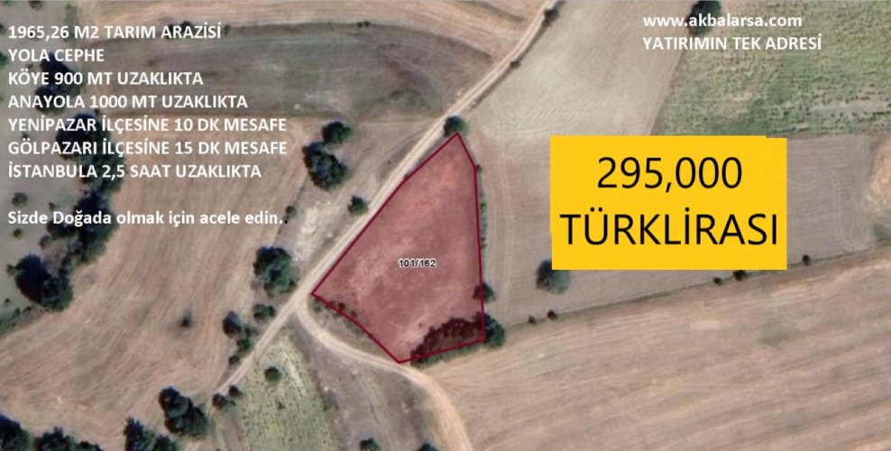 BİLECİK-YENİPAZAR -KÖYLER-YOLA CEPE 1965 M2