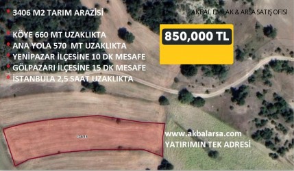 SORGUNCUKAHİLER KÖYÜNE 660 MT VE ANA YOLA 570 MT UZAKLIKTA, 3406 M2 MÜSTAKİL TARLA