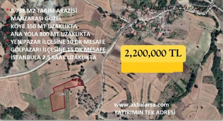 SORGUNCUKAHİLER KÖYÜNE  350 MT VE ANA YOLA 800 MT UZAKLIKTA, 8,738 M2 MÜSTAKİL TARLA