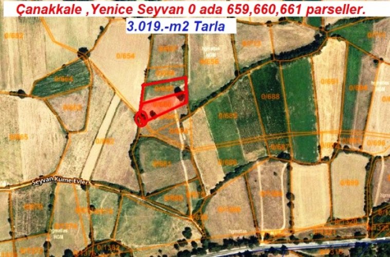 Çanakkale Yenice SEYVAN da satılık TARLA, ARAZİ,