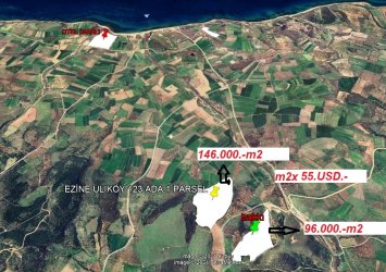 ÇANAKKALE EZİNE  ULUKÖY de Turizm imarlı arsa tarla