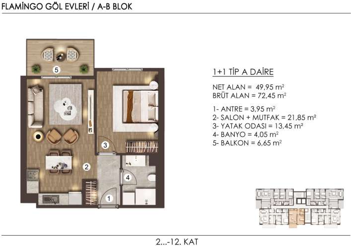 <span class='project-title text-uppercase'>FLAMINGO LAKE PROJECT</span>1+1 Type A APARTMENT