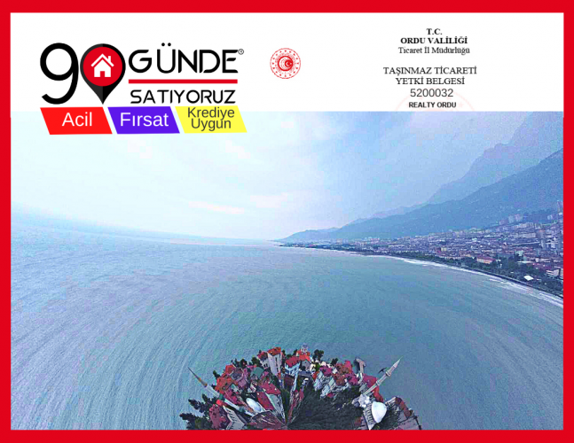 REALTY-ORDU`DAN DENİZE NAZIR 360° PANORAMİK MANZARALI ARSA & BİNA