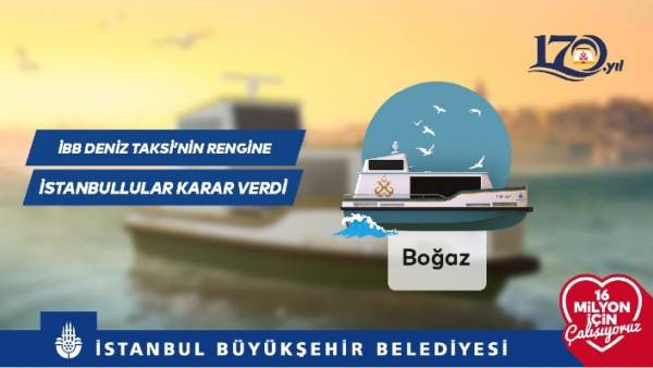 İstanbullu deniz taksi için BOĞAZ isimli tasarımı seçti.